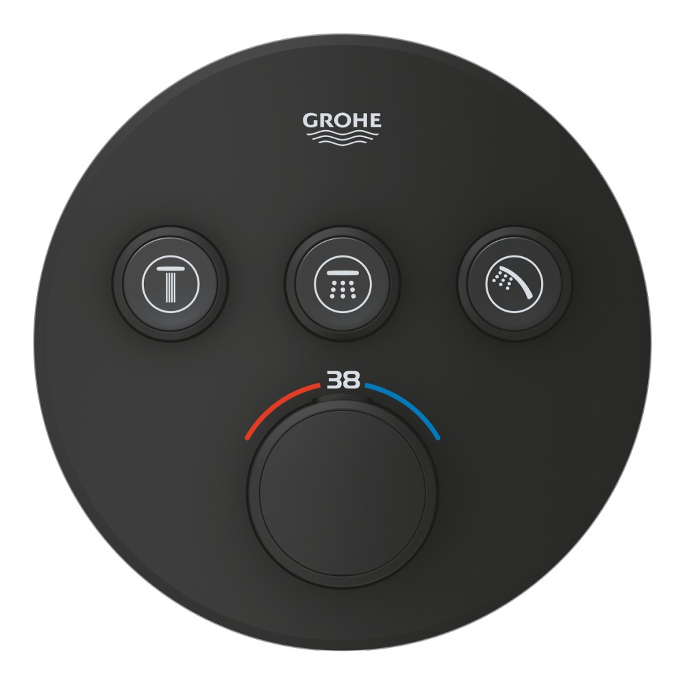 Смеситель скрытого монтажа Grohe SmartControl 29508KF0 с термостатом (наружная часть) черный