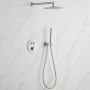Душевая система скрытого монтажа Devit Flow D117124011111BN с термостатом, brushed nickel