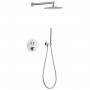 Душевая система скрытого монтажа Devit Flow D117124011111BN с термостатом, brushed nickel
