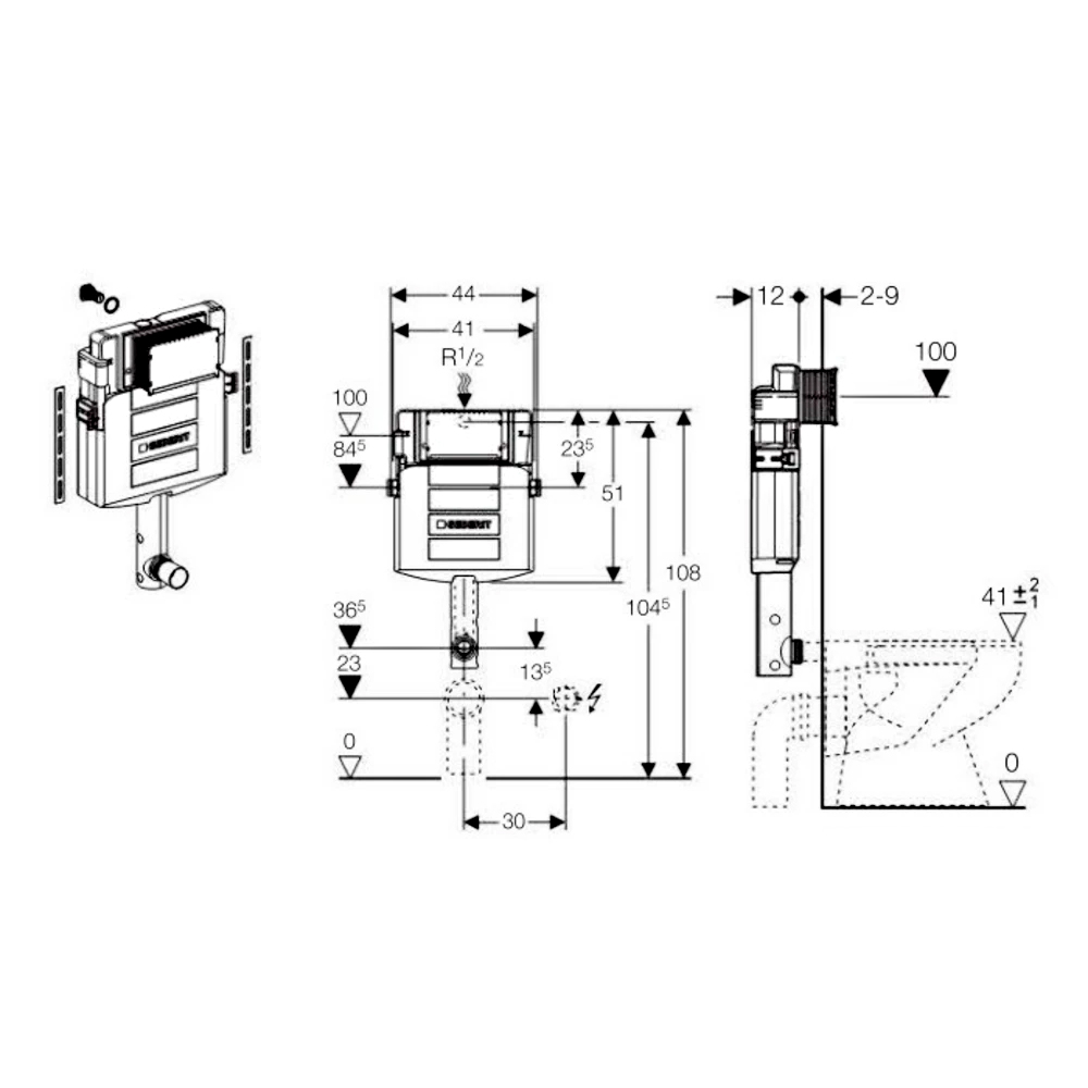 Бачок скрытого монтажа Geberit Sigma 109.300.00.5