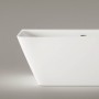 Ванна из искусственного камня PAA Quadro Wall VAQUA/00 160х75см, пристенная, белый глянец