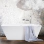 Ванна из искусственного камня PAA Quadro Wall VAQUA/00 160х75см, пристенная, белый глянец