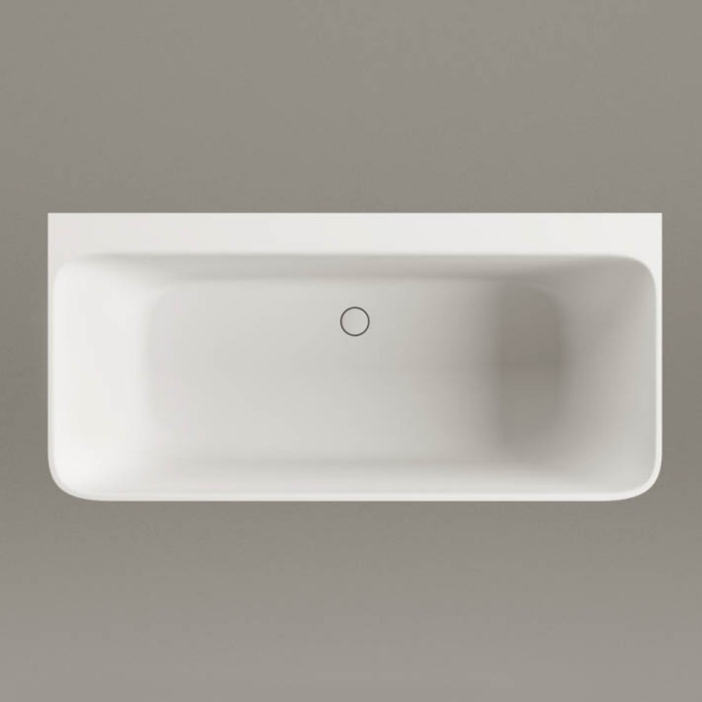 Ванна из искусственного камня PAA Quadro Wall VAQUA/00 160х75см, пристенная, белый глянец