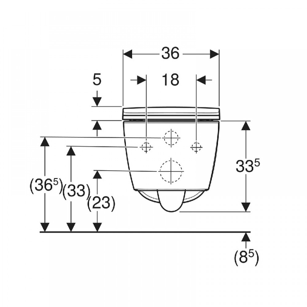 Унитаз подвесной Geberit Smyle Square 503.171.00.1 TurboFlush, с сиденьем Softсlose, QuickRelease (Sandwich)