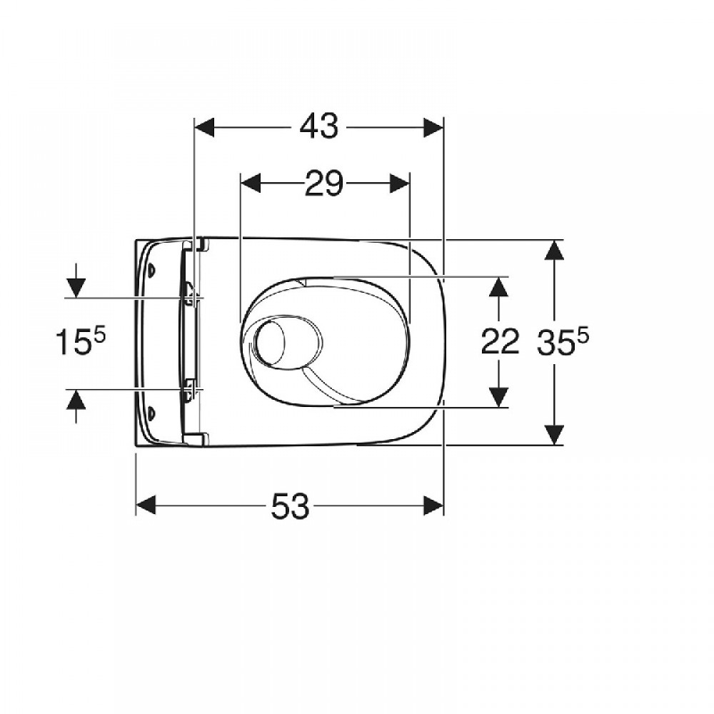 Унитаз подвесной Geberit Smyle Square 503.171.00.1 TurboFlush, с сиденьем Softсlose, QuickRelease (Sandwich)