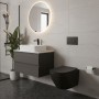 Унитаз подвесной Simas Juniper JU18/F85 /JU004 безободковый с сиденьем Soft Close, турбосмыв Vertigo, черный матовый