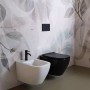 Унитаз подвесной Simas Juniper JU18/F85 /JU004 безободковый с сиденьем Soft Close, турбосмыв Vertigo, черный матовый