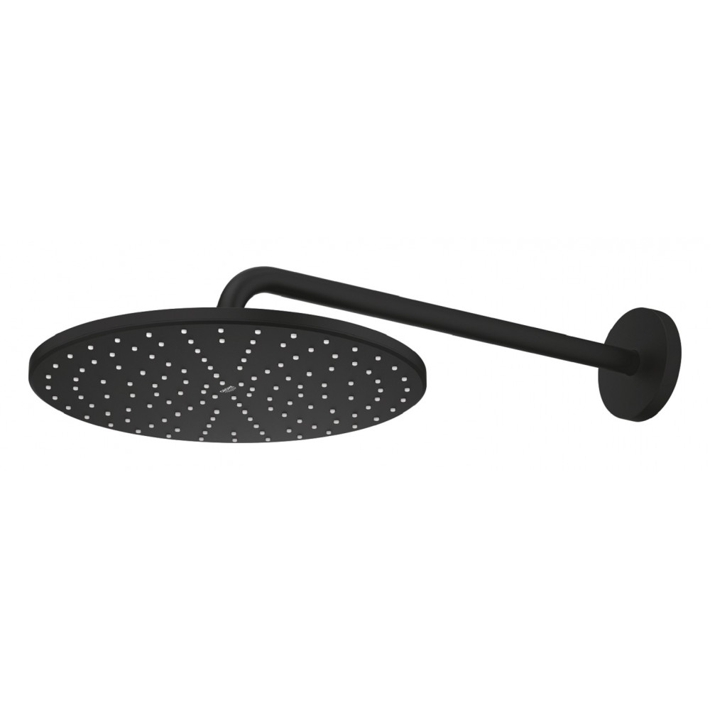 Верхний душ Grohe Rainshower 22121KF0 с кронштейном, 1 режим струи, черный