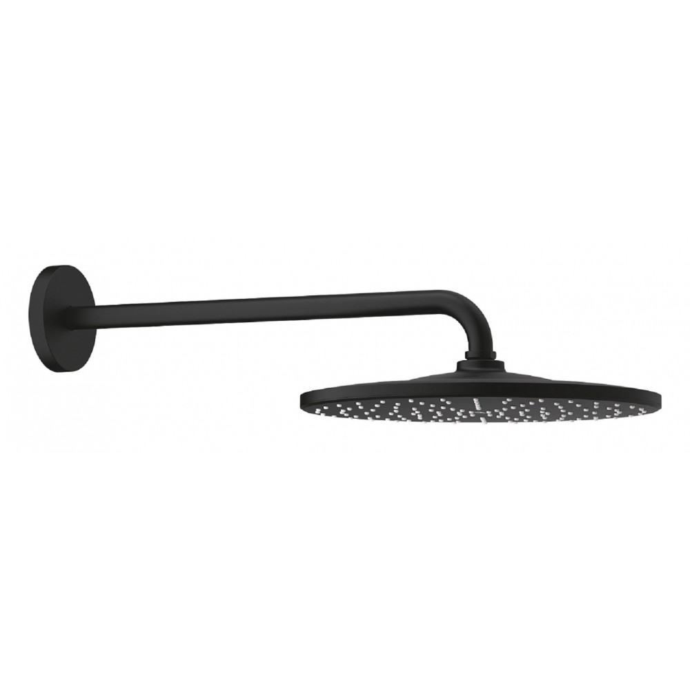 Верхний душ Grohe Rainshower 22121KF0 с кронштейном, 1 режим струи, черный