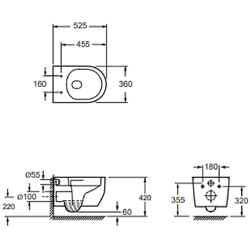 Унитаз подвесной Devit Art 3.0 3030140B безободковый с крышкой soft-close, Vortex Flush, черный мат