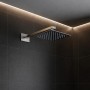 Верхняя душевая лейка Devit Flow D113000000120BN-1, 250x250 мм с кронштейном, brushed nickel