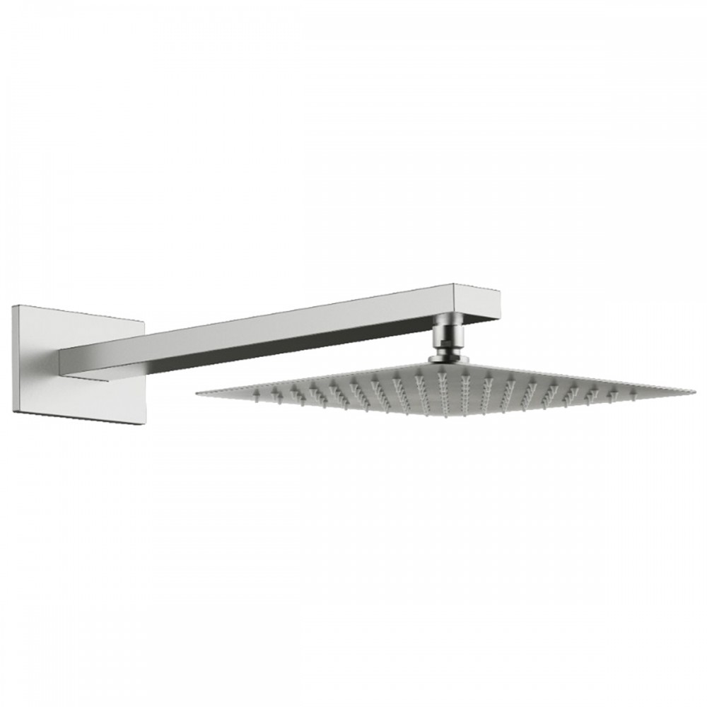 Верхняя душевая лейка Devit Flow D113000000120BN-1, 250x250 мм с кронштейном, brushed nickel