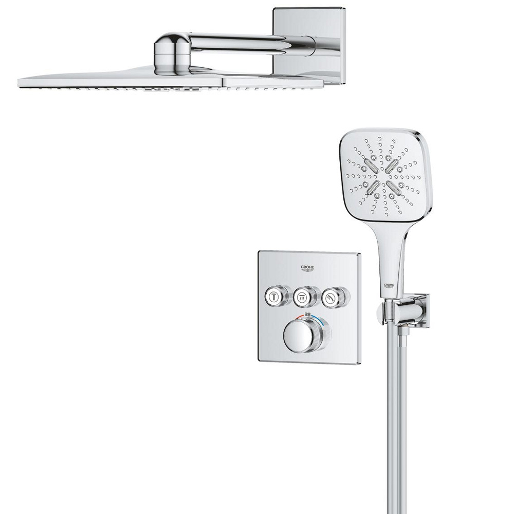 Душевая система скрытого монтажа на 3 выхода с термостатом  Grohe Grohtherm SmartControl 34864000