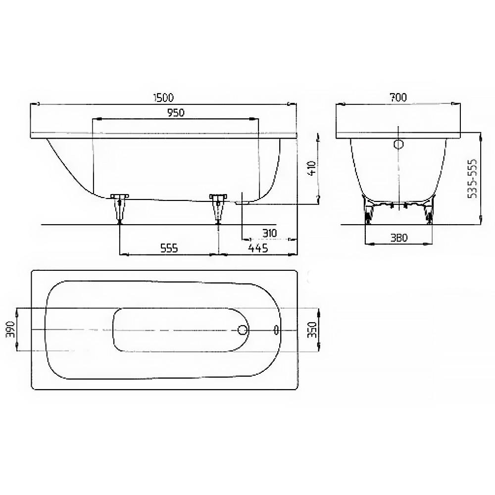 Ванна стальная Kaldewei Saniform plus 111600010001 150x70 см