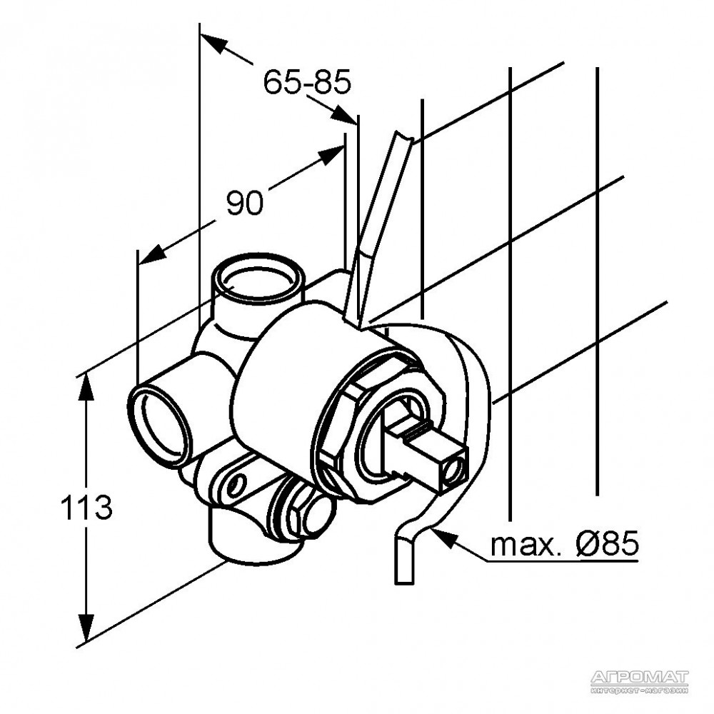 Внутренняя часть смесителя для ванны и душа Kludi Bozz 38624