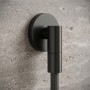 Шланговое подключение Hansgrohe FixFit Fine S 28882340 с обратным клапаном, черный хром брашированный