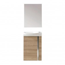Комплект меблів Royo Elegance 122913 дзеркало 45 см + тумба з раковиною підвісна 45 см горіх