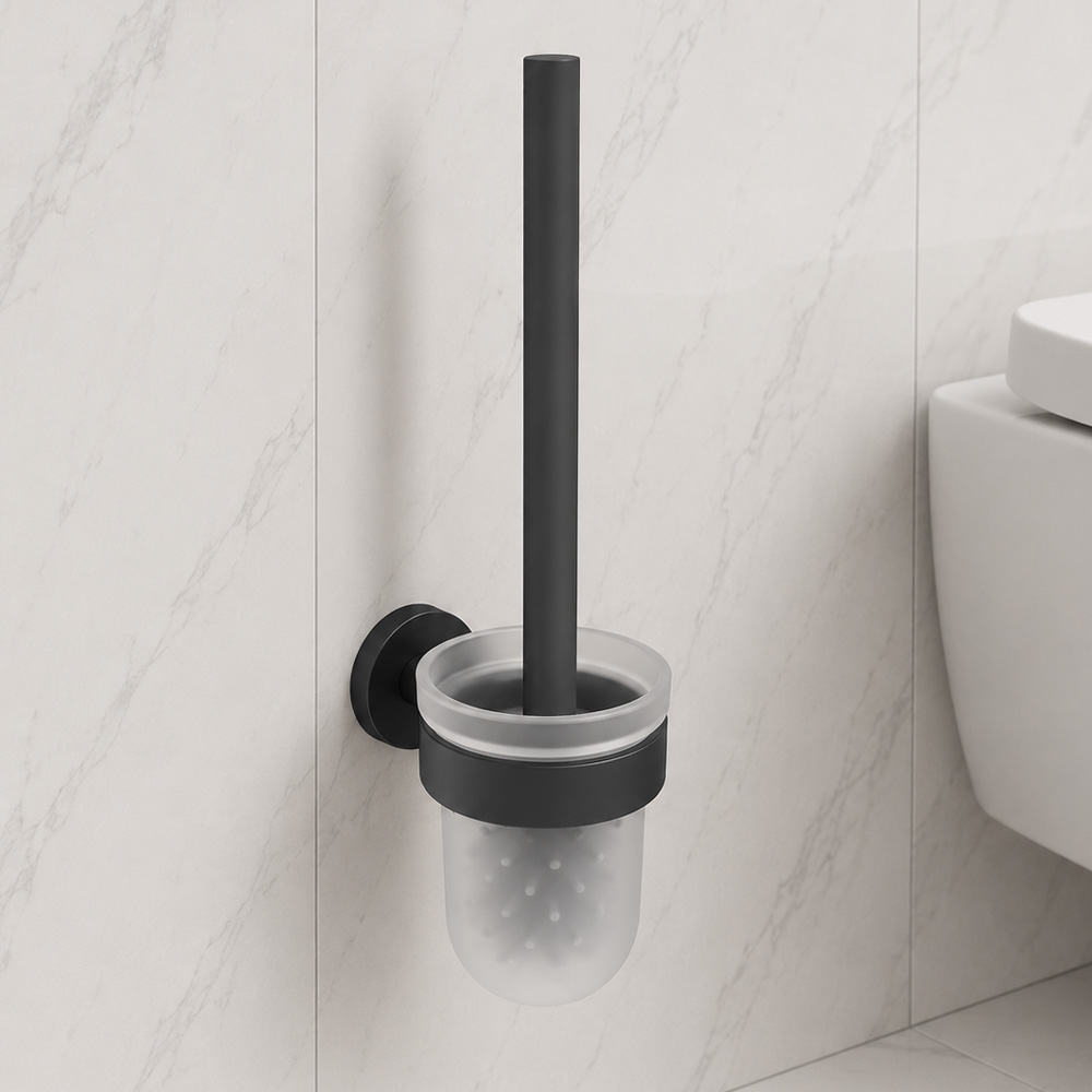 Щетка для унитаза с держателем Devit Flow DFL21010501MB, подвесная, цвет — матовый чёрный