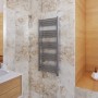 Полотенцесушитель электрический Terma Fiona One 900х500 мм, скрытое подключение слева, цвет черный мат
