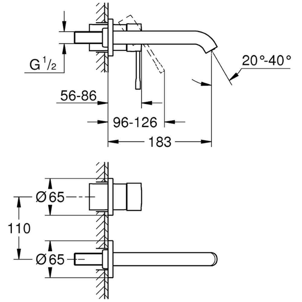 Смеситель скрытого монтажа для раковины Grohe Essence New 29192001 хром