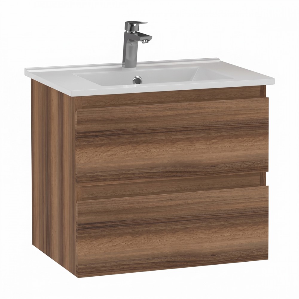 Тумба Creavit Alinda AD0060.10.VV 60 см с раковиной SU, Walnut (грецкий орех)