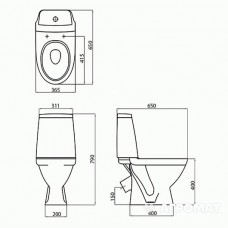 Унітаз-компакт Kolo Modo L39003 із сидінням з дюропласту Soft close Унітаз-компакт Kolo Modo L39003 із сидінням з дюропласту Soft close