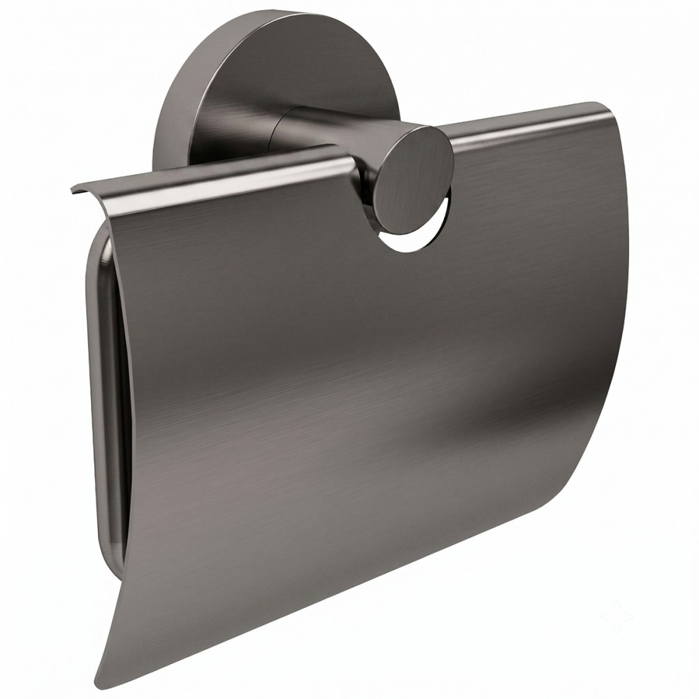Держатель для туалетной бумаги с крышкой Devit Flow DFL40000618GM, цвет Gun Metal PVD
