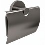Держатель для туалетной бумаги с крышкой Devit Flow DFL40000618GM, цвет Gun Metal PVD
