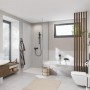 Смеситель для ванны Grohe Cubeo 1018142430 с душевым набором, черный матовый