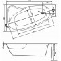 Ванна акриловая Cersanit Sicilia New S301-097 / AZBA1000913342 170х100 левосторонняя с ножками