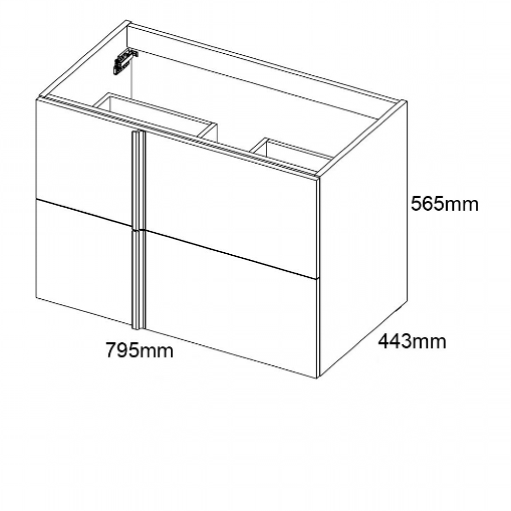 Тумба Royo Onix C0075458 80 см с раковиной Slim, серый цемент