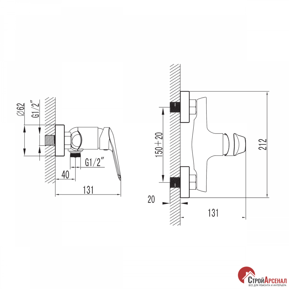 Смеситель для душа FERRO Dijon BDJ7