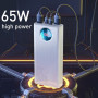 Павербанк Baseus Power Bank 30000mah 65W 6A акумулятор зовнішній з технологією QC3.0 PD3.0 + кабель Baseus Xiaobai series Type-C to Type-C 100W 20V White