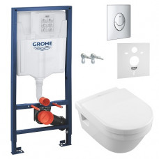 Комплект: ARCHITECTURA Directflush унітаз підвісний з сидінням + GROHE інсталяція
