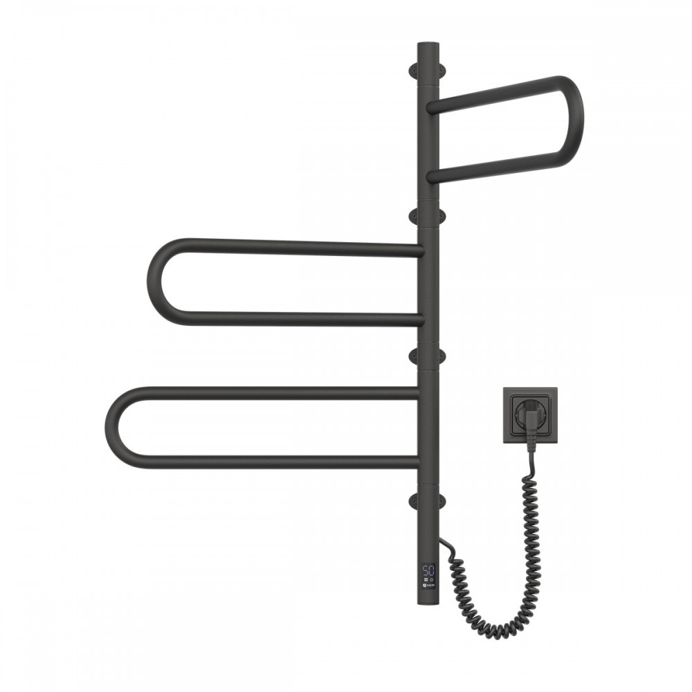 Полотенцесушитель Fouette 480х800 Sensor с таймером, чёрный муар
