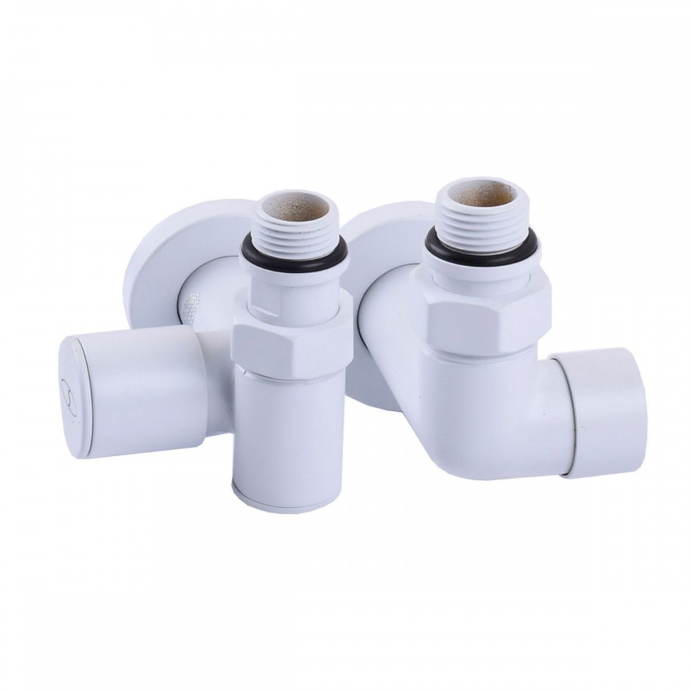 Кран угловой под ТЭН Solomon 1/2"х1/2" белый, 2шт