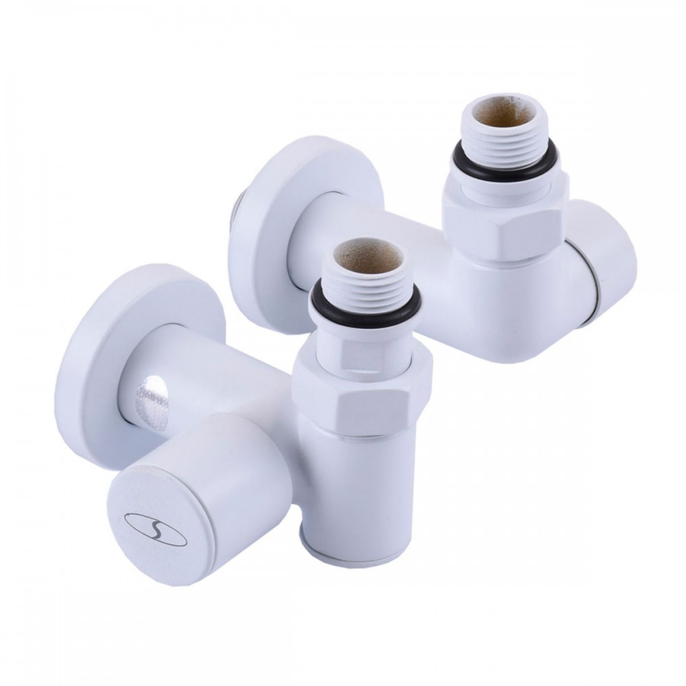 Кран угловой под ТЭН Solomon 1/2"х1/2" белый, 2шт