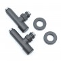 Кран угловой для полотенцесушителей Raftec 1/2"х1/2" удлиненный, чёрный, 2шт. Кран угловой для полотенцесушителей Raftec 1/2"х1/2" удлиненный, чёрный, 2шт.