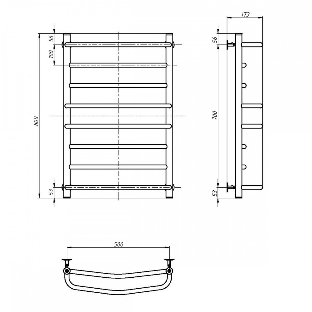Полотенцесушитель Омега 500х800
