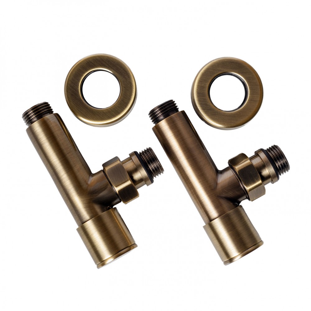 Кран угловой для полотенцесушителей Raftec 1/2"х1/2" удлиненный, бронза, 2шт.
