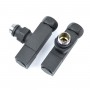 Кран угловой для полотенцесушителей Raftec Quadro 1/2x1/2 чёрный, 2шт.