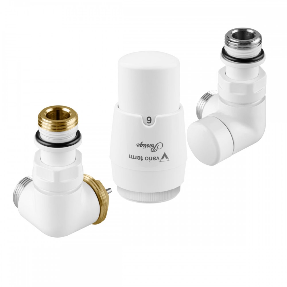 Комплект вентилів термостатичний Vario Term VISION 3-х осьовий, лівий, білий