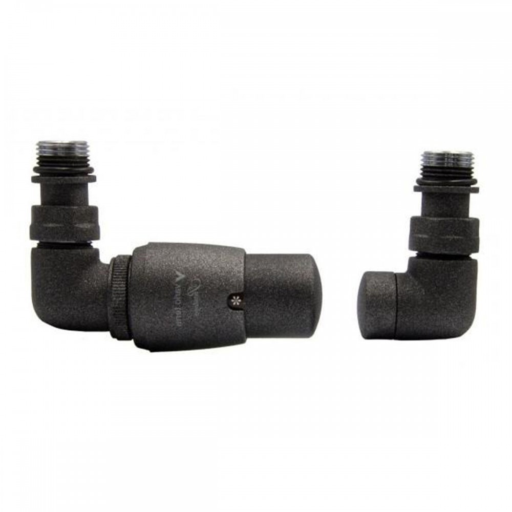 Комплект вентилів термостатичний Vario Term VISION 3-х осьовий, лівий, чорний структурний