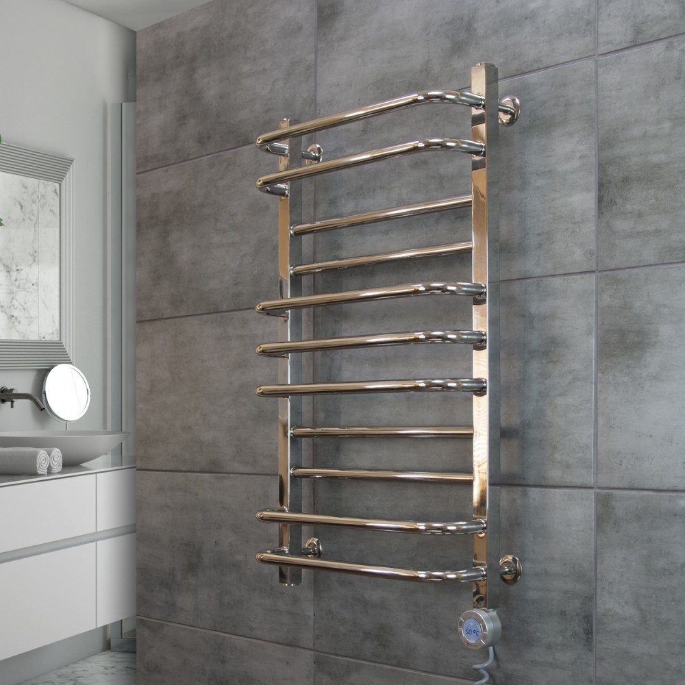 Электрический полотенцесушитель Грандис 480х800 с тэном Sigma 300 Вт