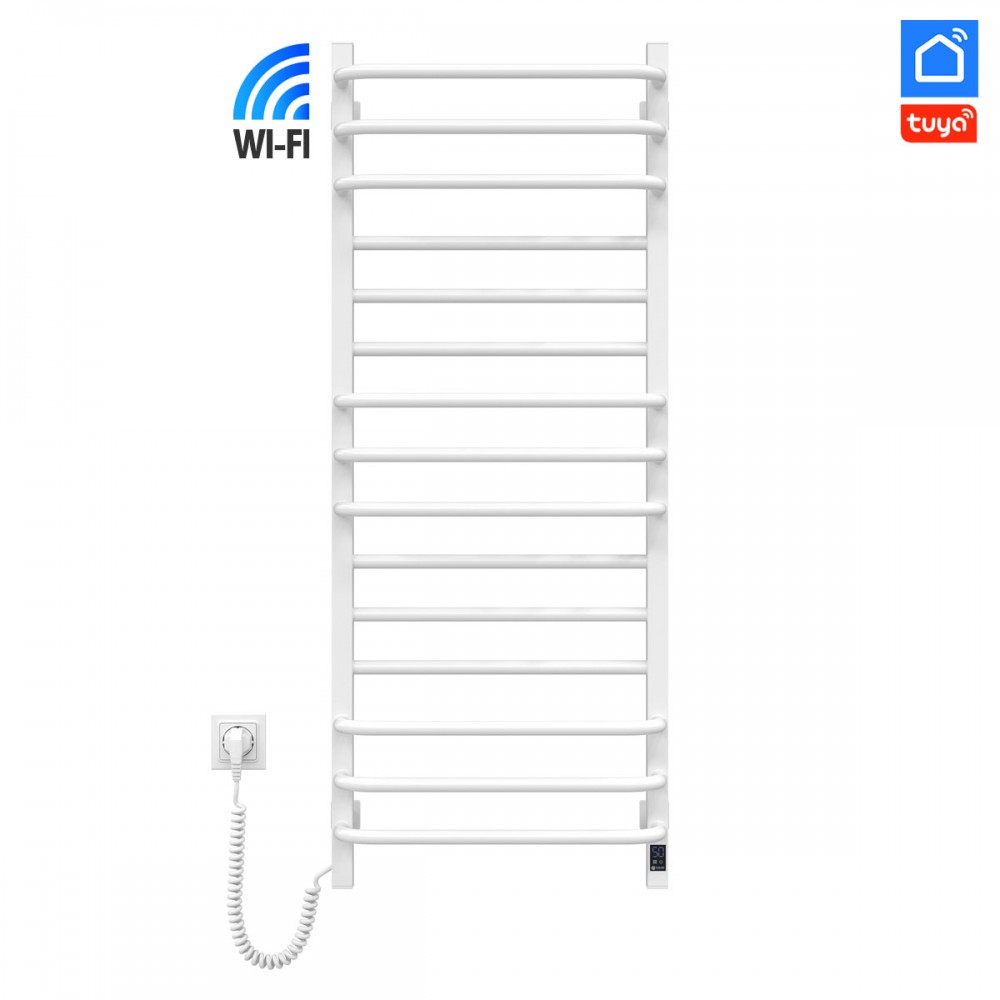 Полотенцесушитель электрический Navin Грандис 480х1200 Sensor с Wi-Fi, левый с таймером, белый
