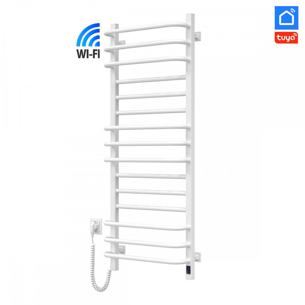 Полотенцесушитель электрический Navin Грандис 480х1200 Sensor с Wi-Fi, левый с таймером, белый