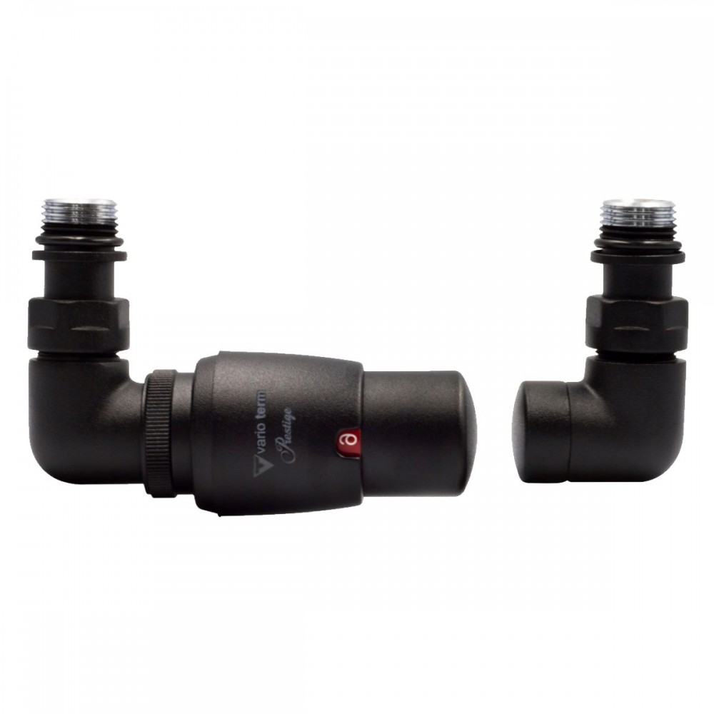 Комплект вентилів термостатичний Vario Term VISION 3-х осьовий, правий, чорний структурний