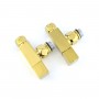 Кран угловой для полотенцесушителей Raftec Quadro 1/2x1/2", золото, 2шт.