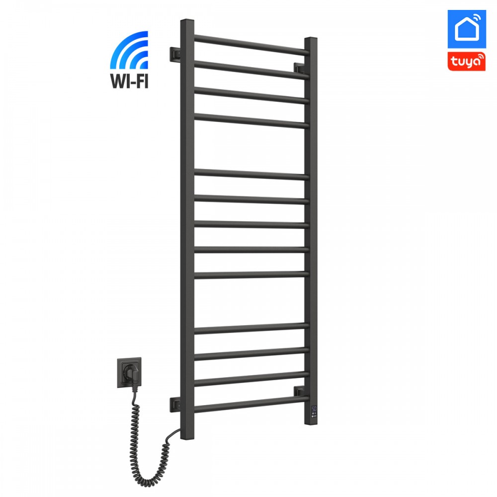 Полотенцесушитель Navin Классик Квадро 500х1200 Sensor с Wi-Fi, левый, черный муар
