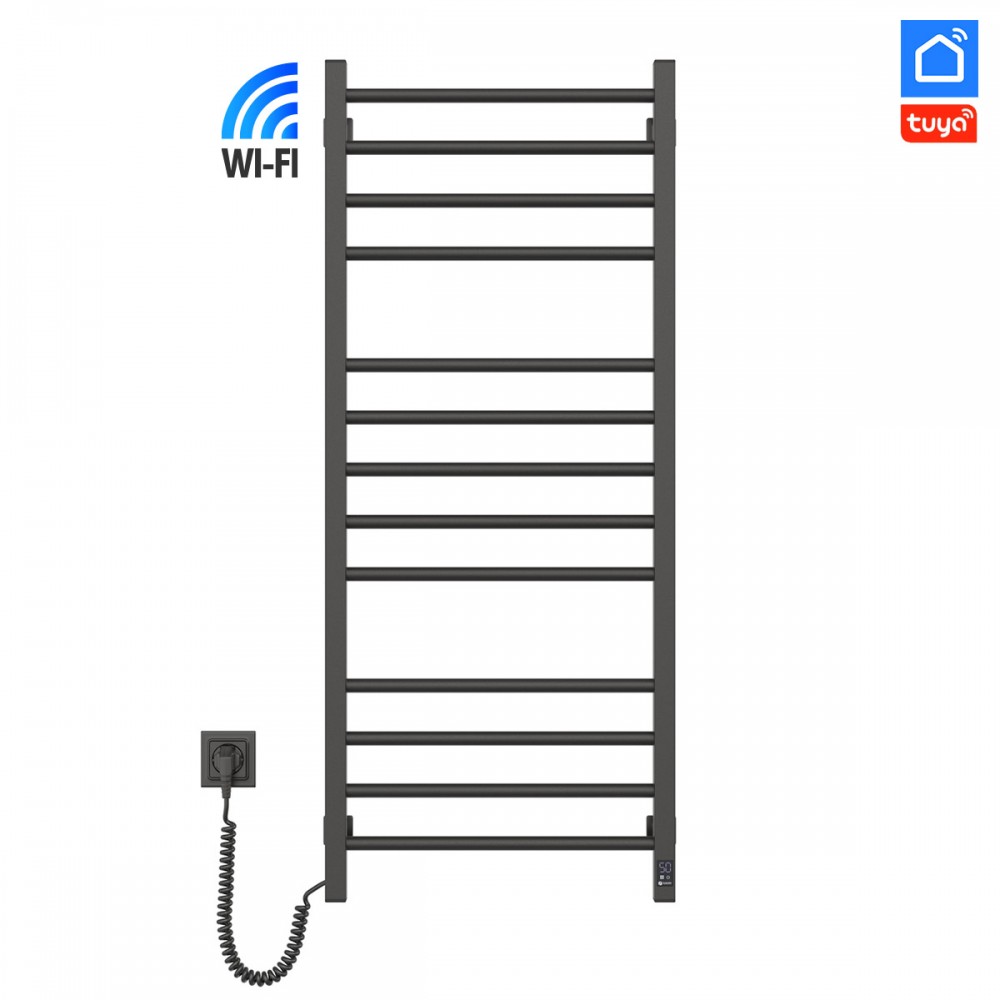 Полотенцесушитель Navin Классик Квадро 500х1200 Sensor с Wi-Fi, левый, черный муар